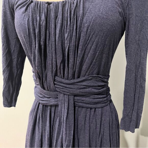 Anthropologie x Bailey 44 Navy Ruched Basketry Dress Size Medium - Picture 3 of 8